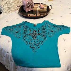 Women’s Cold Shoulder Bling Top